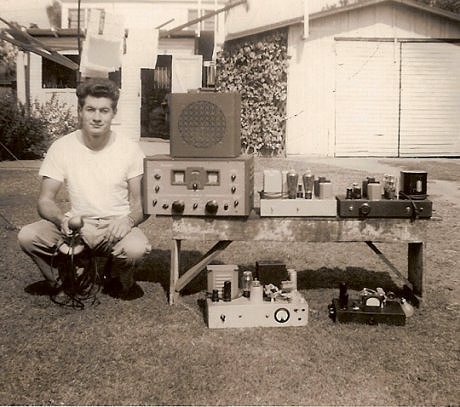 Frank Myers with some of the radio equipment he used in Ham Radio