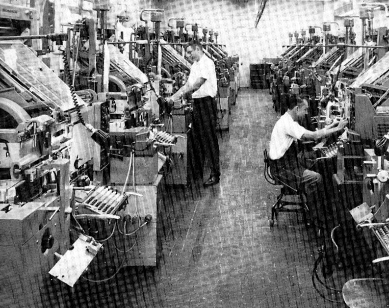 Don Baltzell and new tape automated linotype-machines