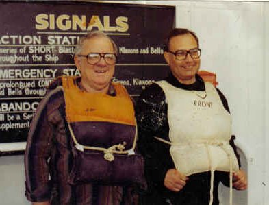 Wayne and Larry at Lifeboat Drill